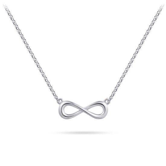 Jewels Inc. - Pendentif avec collier - Symbole de l'infini poli lisse - 5mm x 15mm - Longueur 42+5cm - Argent 925 rhodié