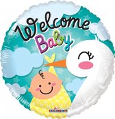 Folie ballon - welkom baby - 40 cm - unisex