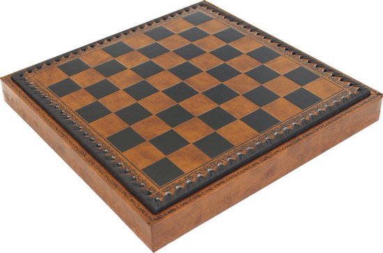 Afbeelding van het spel Schaakbordbox zwart bruin - 28x28 cm