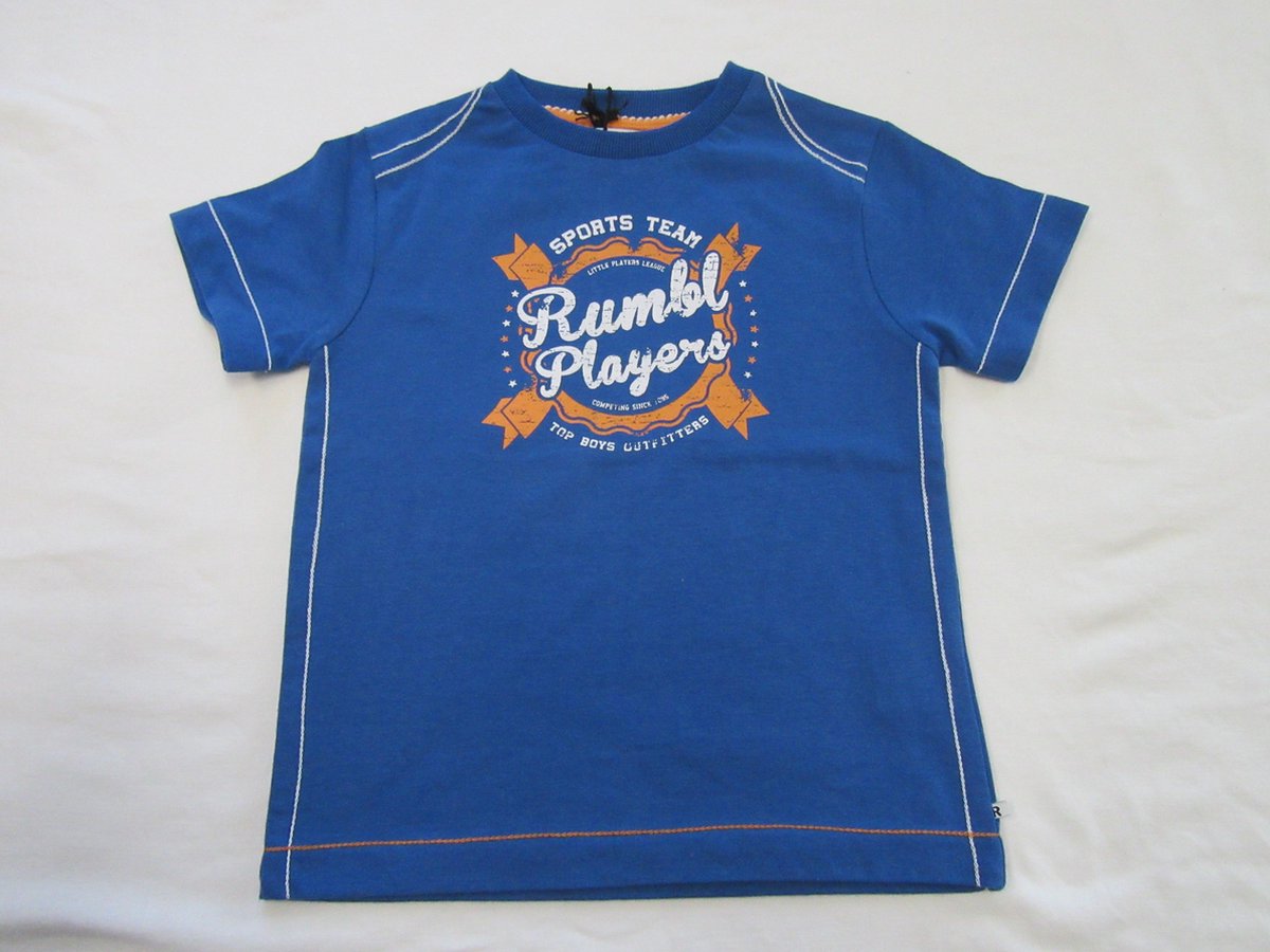 Rumbl , jongens ,t-shirt korte mouw , blauw , rumlel players , 104 / 110