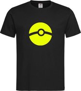 Zwart T-shirt Pokémon ' Pokéball ' Geel maat XXXL
