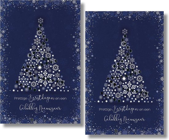 16 Dubbele Kerst & Nieuwjaarskaarten - Lannoo - Witte envelop - 10,5 x 16 cm