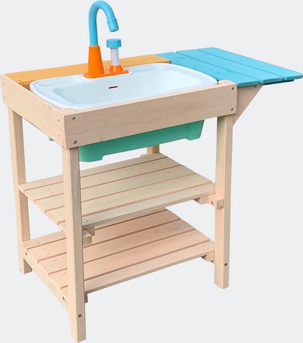 Modderkeuken of Speelkeuken met Marktluifel | Robiniahout