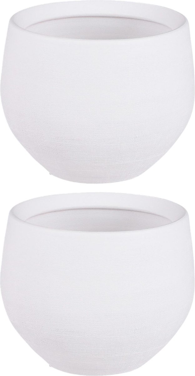 Cache-pot en céramique blanc D17.5cm H14cm