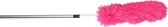 Microvezel plumeau/duster met telescoopsteel roze 75 - 150 cm - Huishuidelijke producten/schoonmaken/afstoffen