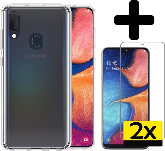 Hoesje Geschikt voor Samsung A20e Hoesje Siliconen Case Met 2x Screenprotector - Hoes Geschikt voor Samsung Galaxy A20e Hoes Siliconen - Transparant