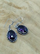 Amethist oorhangers zilver