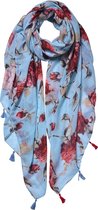 Juleeze Sjaal Dames Print 90*180 cm Blauw Synthetisch Shawl Dames Sjaal