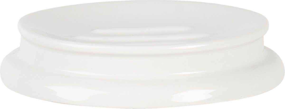 Clayre & Eef Zeepbakje Ø 12x2 cm Wit Porselein Rond Zeephouder