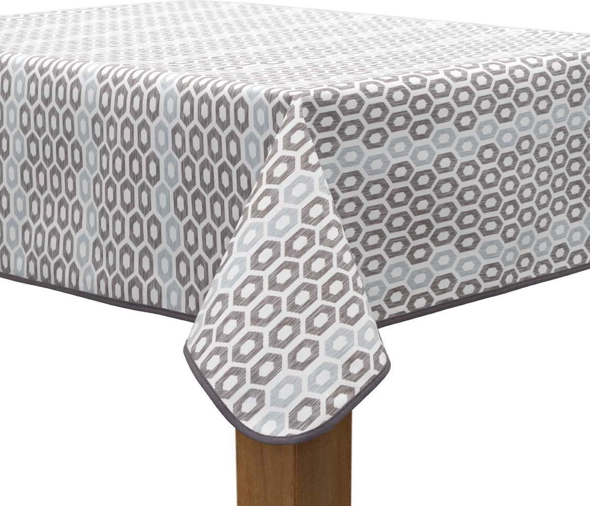 MixMamas Tafelzeil - 140 x 250 cm - Hexagon - Zwart/Blauw