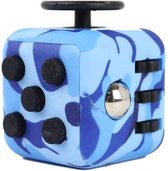 Kwalitatieve Fidget Cube / FriemelKubus | Anti Stress Speelgoed | Fidget Toy - Camo-Blauw - AWR