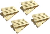 Set van 8 houten minipallets (onderzetters, 12x8x2 cm)