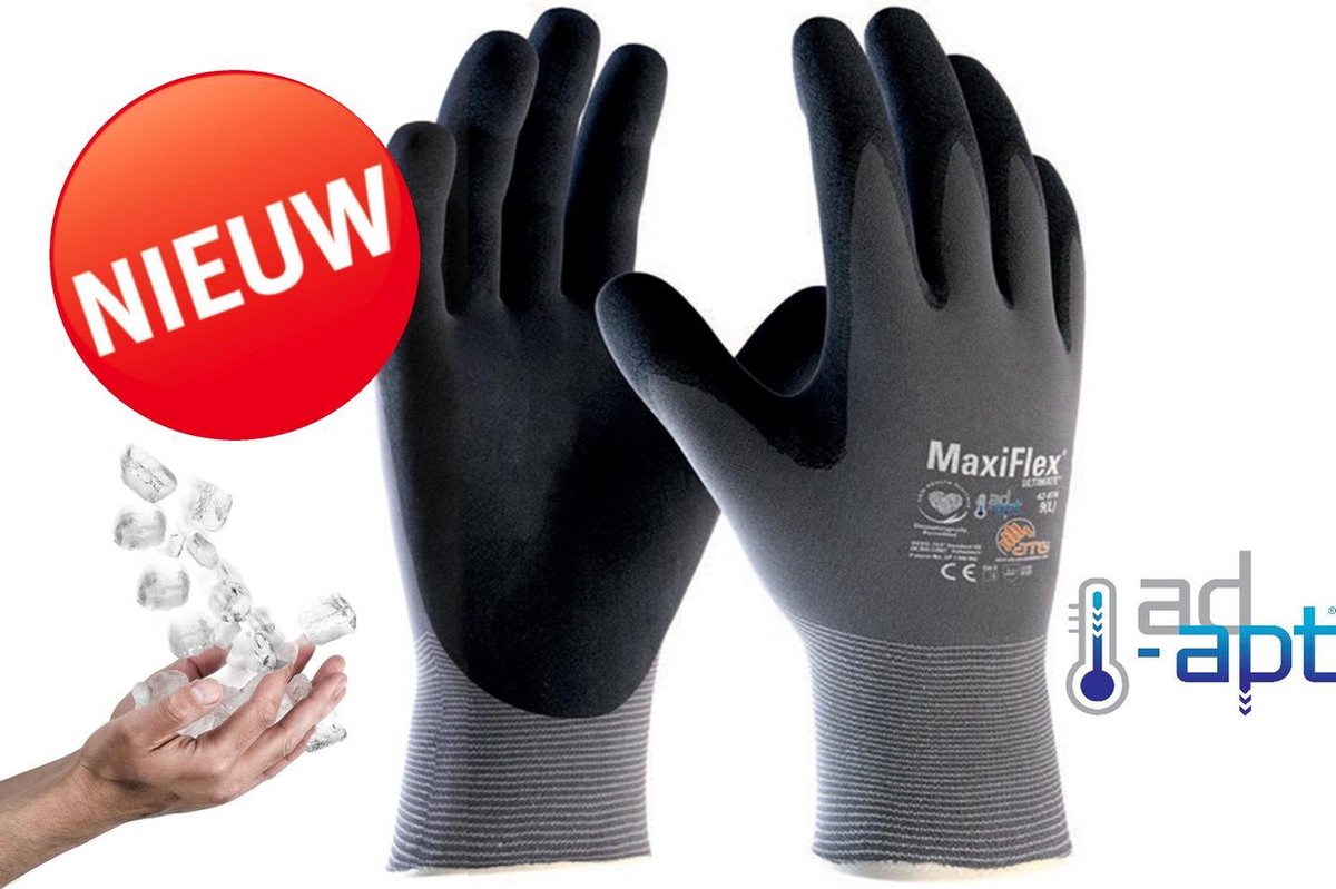 Maxiflex Retail allround montage werkhandschoenen ultimate ad-apt 42-874 - nitril foam-coating - maat XL/10 - ATG Glove Solutions