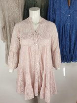 prachtig zomerse kanten jurk maat 42-44 xl/xxl met spaghetti band hemdjes roos