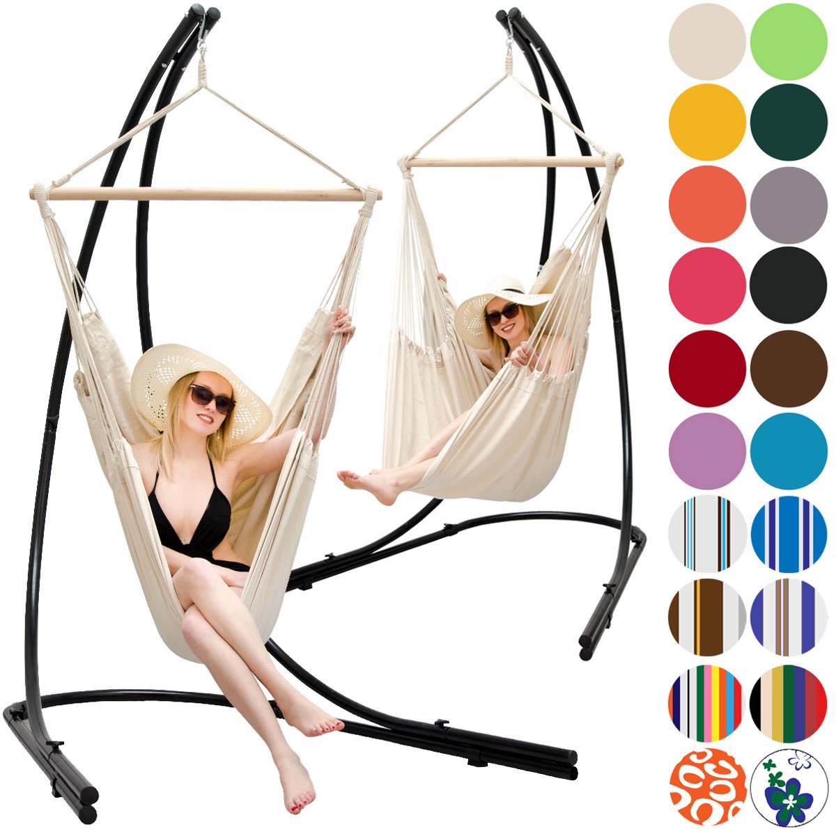 xxl Hangstoel met frame Hangstoel voor 2 dubbele hangstoelen Hangstoel Brown