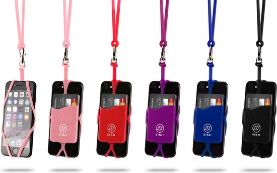 MORSUNBELA Telefoonband om te Hangen,Verstelbaar Telefoonkoord Universele Band voor Mobiele Telefoon om om te Hangen telefoonketting Sleutelkoord,Zwart