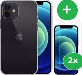 iPhone 12 Mini Hoesje | Hoesje Transparant | Inclusief 2 stuks Screenprotector | iPhone 12 Mini Hoesje | iPhone 12 Mini Screenprotector | Screenprotector iPhone 12 Mini | Siliconen Hoesje iPh