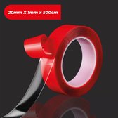 24ME®  Dubbelzijdig Montage Tape Incl. Bewaar Etui - 2cm x 1mm x 5M - Transparant - Nano tape - Acrylic - VHB