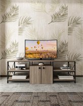 Orkide tv-meubel Industrieel Hout en Metaal - Industriële tv-meubel - Design Meubel - Zwart en taupe – 160*35*52