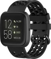 Shop4 - Fitbit Blaze Bandje - Siliconen Gaatjes Zwart