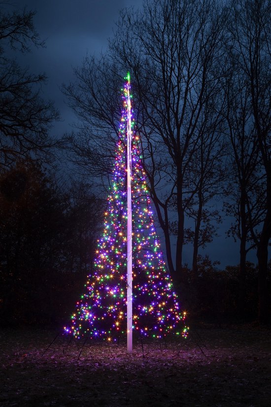Fairybell LED Buiten Kerstboom voor in de vlaggenmast - 6 meter 1200LEDs - Multi colour bol.com