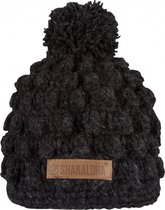 Shakaloha Gebreide Wollen Muts Heren & Dames Beanie Hat van schapenwol met polyester fleece voering - Boob Beanie Antracite Unisex - One Size Wintermuts