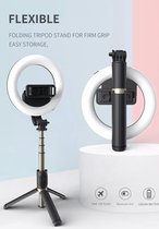 REPUS Selfie Ring Licht met statief 4-in-1 Selfie Tripod met ring lamp | 3 licht standen | Tripod | Selfie stand |Tik-Tok 2021 | Musthave | Ringlight | Selfie ring light | Cadeau|
