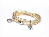 NIEUW - Jolla - dames wikkelarmband - zilver - touw - bedels -  Charm Rope - Shiny Gold