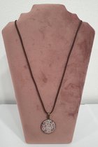 Chanerie | Ketting | Collier | Leer | Bruin | Hanger | Steen | 70 cm