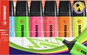 STABILO BOSS ORIGINAL etui met 6 markeerstiften: lichtblauw, groen, roze, rood, oranje, geel.