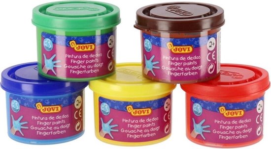 Peinture au doigt bébé 4 pots multicolore de 100 ml pour enfant dès 2 ans