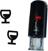 CombiCraft Stempel Glas Wijn 10mm rond - zwarte inkt