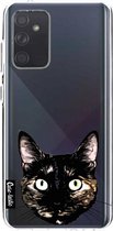 Casetastic Samsung Galaxy A72 (2021) 5G / Galaxy A72 (2021) 4G Hoesje - Softcover Hoesje met Design - Peeking Kitty Print