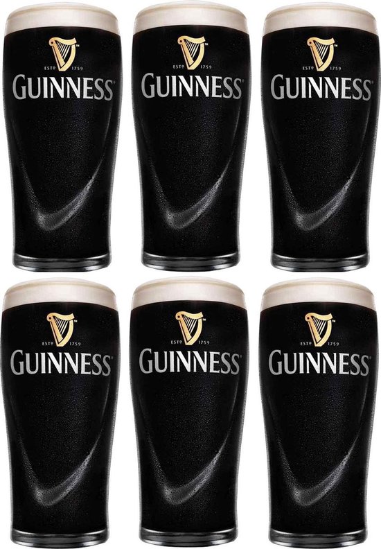 Guinness Bierglazen Pint 50 cl - 6 Stuks - Guinness