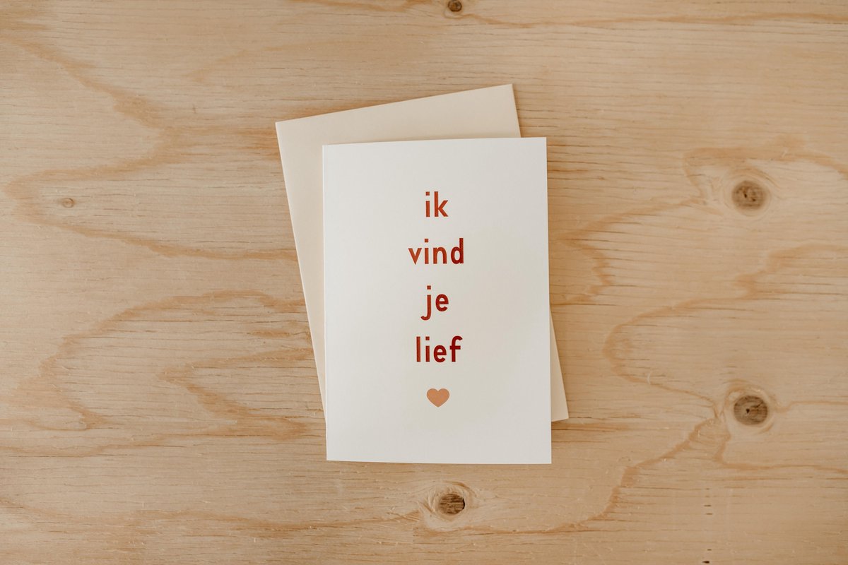 Ik vind je lief - kaartjes om te versturen - kaartenset - kaartjes