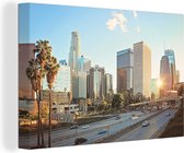 Canvas Schilderij Los Angeles verkeer - 90x60 cm - Wanddecoratie