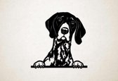 Wanddecoratie - Hond - Duitse staande hond 6 - L - 76x75cm - Zwart - muurdecoratie - Line Art