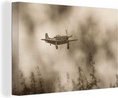 Toile Spitfire avec un ciel nuageux sombre 120x80 cm - Tirage photo sur toile (Décoration murale salon / chambre)