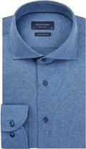 Profuomo - Knitted Jersey Overhemd Blauw - 39 - Heren - Slim-fit