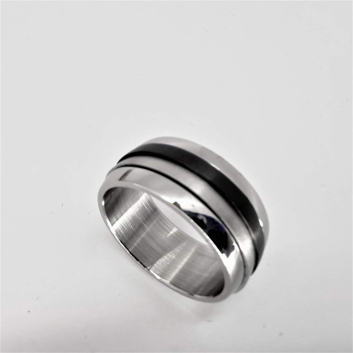 RVS brede - stress - spinning - ringen - maat 23 - triple kleur. Deze ring is zowel geschikt voor dame of heer. - Lili 41