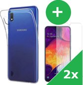 Samsung A10 Hoesje | Siliconen Hoesje Transparant | Inclusief 2 stuks Screenprotector | Samsung A10 Hoesje | Samsung A10 Screenprotector | Screenprotector Samsung A10 | Siliconen Hoesje Samsu