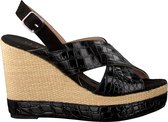 Unisa Miguel Sandalen - Met Sleehak - Dames - Zwart - Maat 40