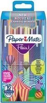 Paper Mate Flair-viltstiften | Medium punt (0,7 mm) | Diverse tropische-vakantiekleuren | 6 stuks