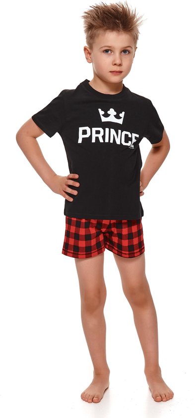 Chemise de nuit en coton Doctor Nap Garçons | Pantalon court à manches courtes | Pyjamas Garçons | Pyjama short Garçons | Prince Zwart Short PDB.4263 134/140