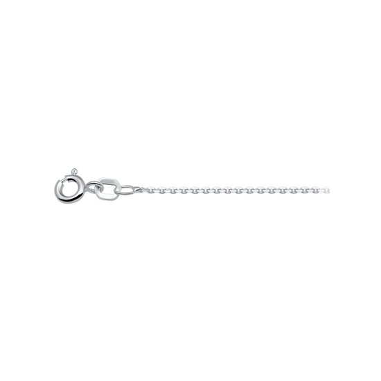 YO&NO - Ketting - Zilver -  Anker - Gediamanteerd - 1.1mm - 50cm - Sieraden vrouw - Heren - Gerhodineerd - Zilver 925