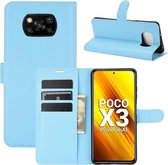 Coverup Book Case - Geschikt voor Xiaomi Poco X3 Hoesje - Lichtblauw