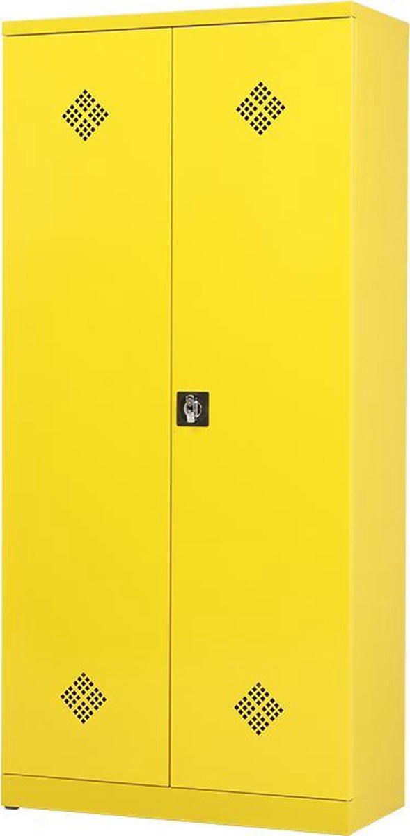 Povag chemiekast – Voordeellijn – 195x92x42 cm – Fel geel – Met ventilatie – BCP-101