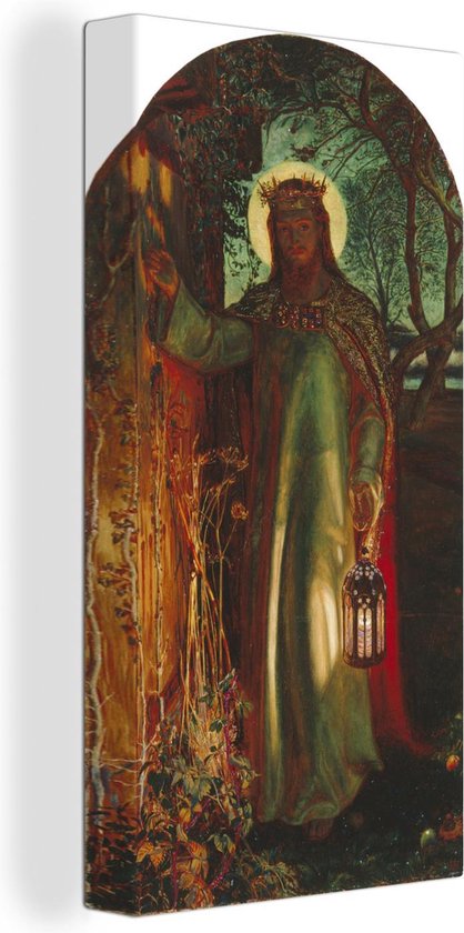 Canvas Schilderij Het licht van de wereld - Schilderij van William Holman Hunt - 20x40 cm - Wanddecoratie