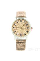 Ernest | Dames horloge met rekband | Leaves Taupe