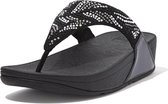 FitFlop Lulu Crystal feather Toe Post slippers zwart - Maat 37